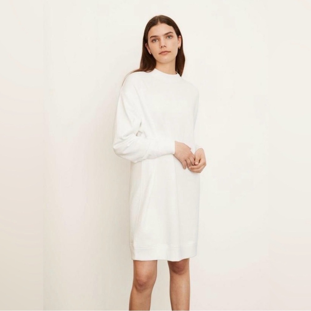 Vince White 100% Cotton Crewneck Sweatshirt Dress – Size Small P